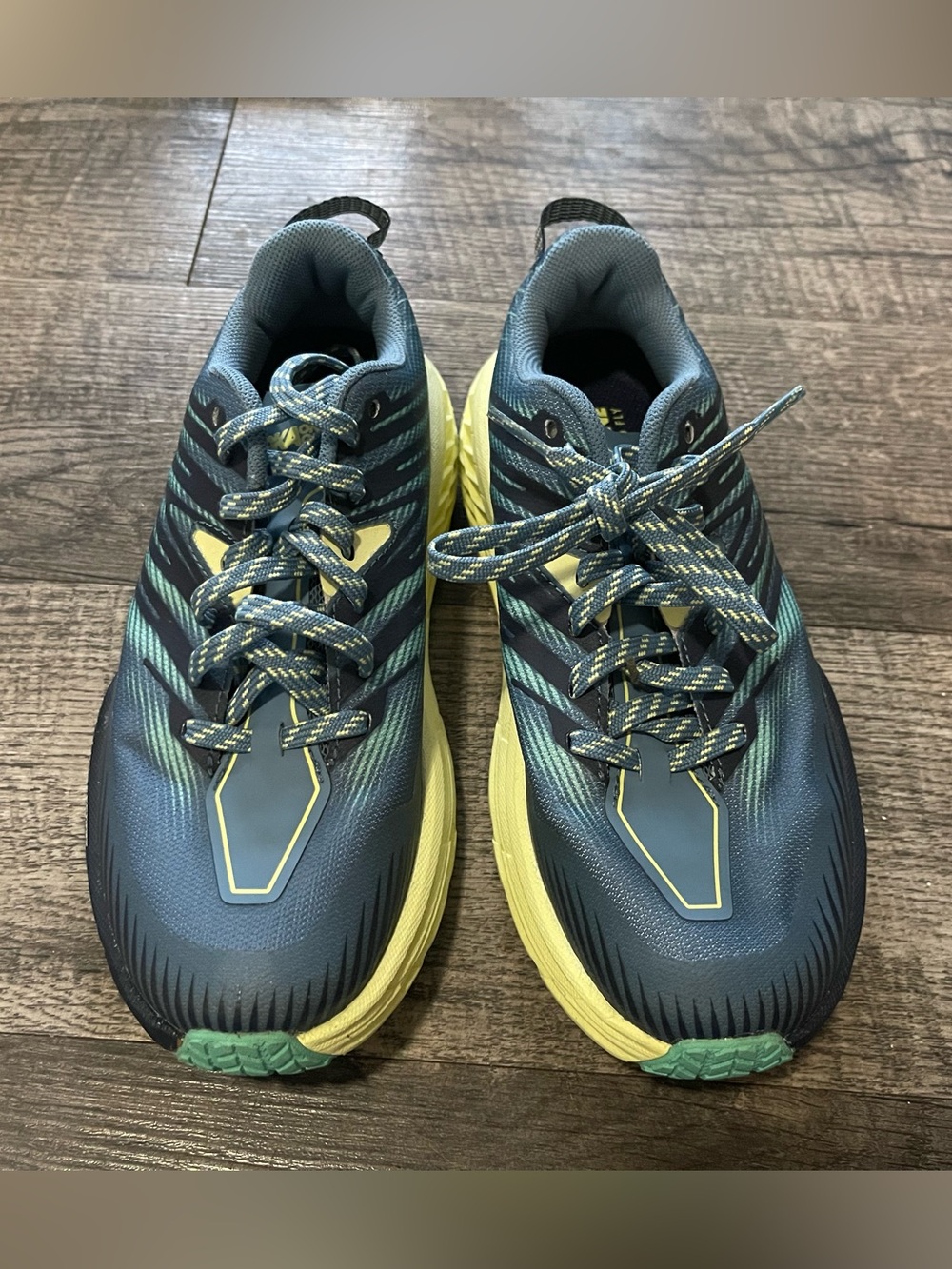 Hoka One One Men's Running Shoes in Blue and Yellow